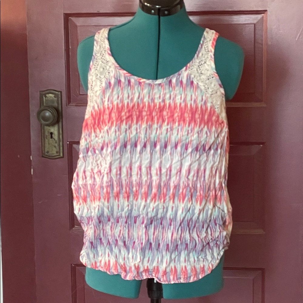 Mossimo Supply Co. Pink and White Tank Top